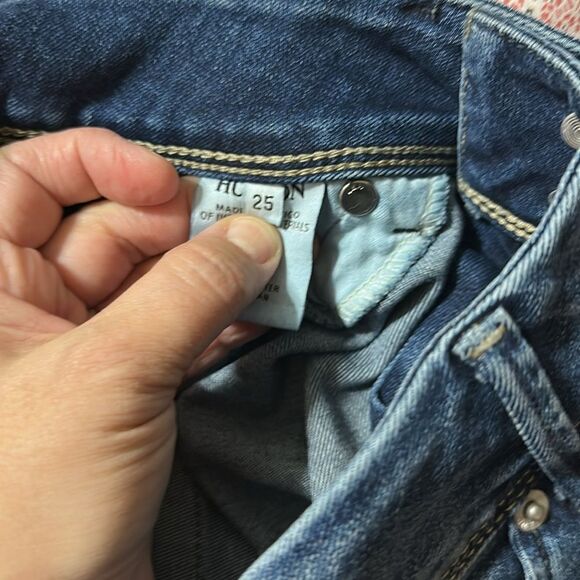 Hudson 25 Collin Flap Skinny Ankle Blue Stretch Designer Jeans - Picture 9 of 13